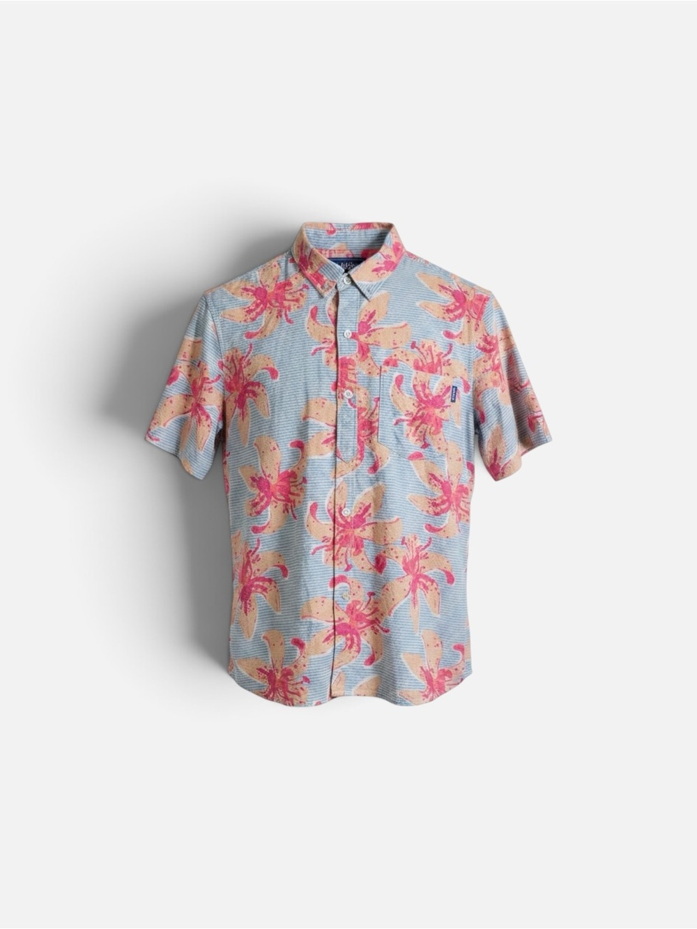 chubbies Short-Sleeve Button-Down Shirt in Light Blue, Pink & Cream Floral